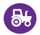 Tractor on Purple circlesm