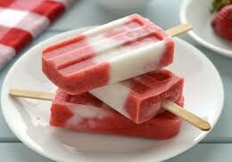 coconut strawberry popsicle
