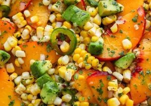 corn and peach salad